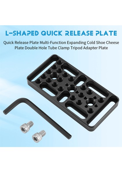 Hızlı Çıkarma Plakası Çok Işlevli Genişleyen Soğuk Ayakkabı Peynir Plakası Çift Delikli Boru Kelepçesi Tripod Adaptör Plakası (Yurt Dışından)