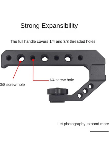 Evrensel Dslr Kamera Teçhizatı Üst Sap Üç Soğuk Ayakkabı Adaptörü LED Işık Mikrofon Metal Peynir Sapı Tutacağı (Yurt Dışından)