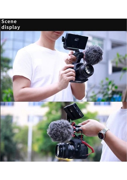 Evrensel Dslr Kamera Teçhizatı Üst Sap Üç Soğuk Ayakkabı Adaptörü LED Işık Mikrofon Metal Peynir Sapı Tutacağı (Yurt Dışından)