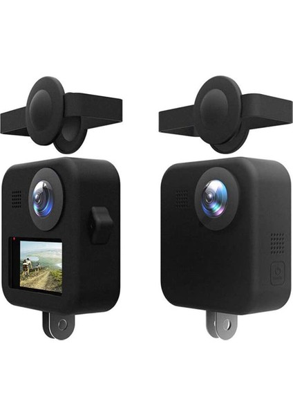 Gopro Max Için Silikon Kılıf Çift Lens Kapakları Kılıf Kapak Gopro Max Eylem Kamera Aksesuarları Için Koruyucu Kılıf (Yurt Dışından)