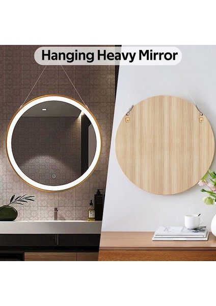 Ayarlanabilir Resim Asma Tel 4pcs Ayna Çerçevesi Seti - Ağır Hizmet Tipi Paslanmaz Çelik Tel Halat 3 Metre x 1.5mm (Yurt Dışından) modelleri