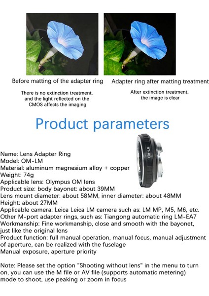 Om Lens ile Leica M Gövde M Montajı Için Om-Lm Adaptör Halkası (Yurt Dışından) modelleri