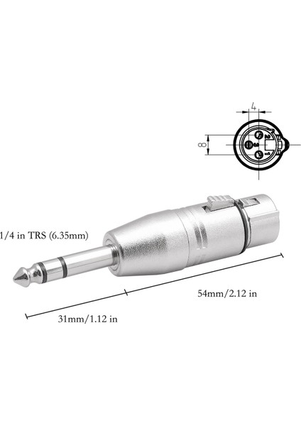 Paket Xlr Dişi - 6,35MM Adaptör, Dengeli Dişi Xlr - 6,35MM Erkek Mikrofon Adaptörü (Yurt Dışından)