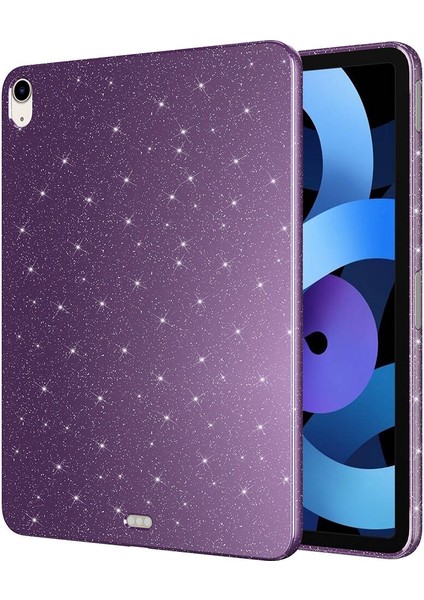 Apple iPad 11.nesil 2025 Tablet Kılıf Simli Parlak Görünümlü Kapak (Koton Case)