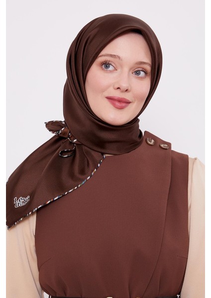 Acı Kahve Benekli Twill Ipek Eşarp fırsatları