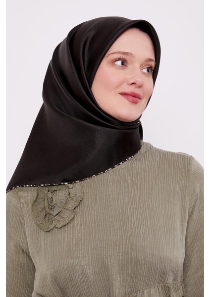 Haki Çizgili Twill Ipek Eşarp fiyatları