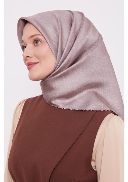Vizon Benekli Twill Ipek Eşarp