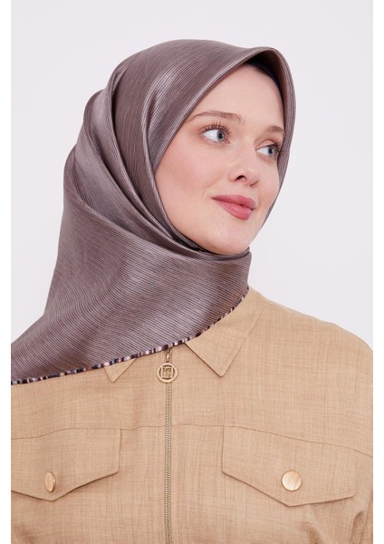 Cappuccino Çizgili Twill Ipek Eşarp fiyatları