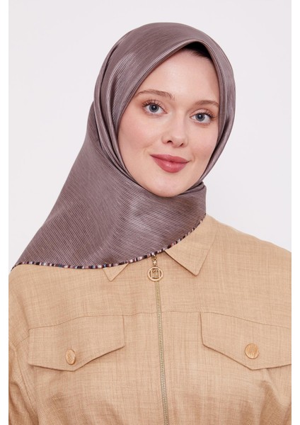 Cappuccino Çizgili Twill Ipek Eşarp fırsatları
