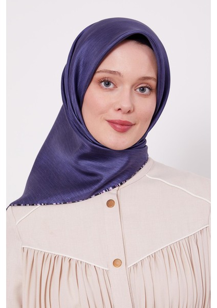 Lacivert Çizgili Twill Ipek Eşarp fırsatları