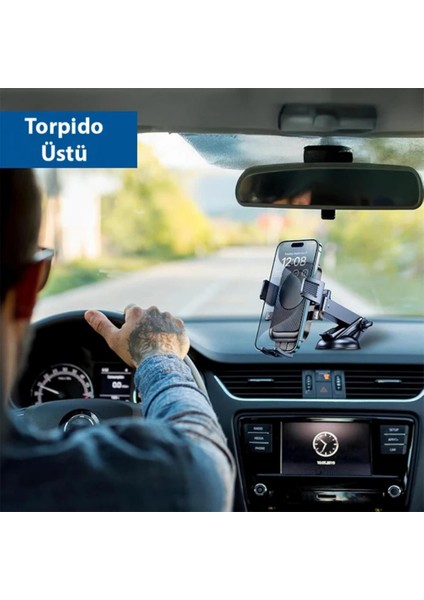 Nano Vantuzlu Teleskopik Torpido Üstü Telefon Tutucu, V Tipi Düşmez Sarsılmaz Telefon Tutucu fırsatları