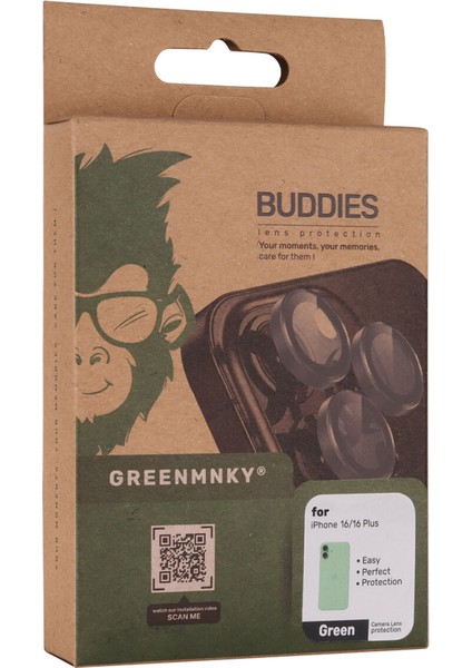 Buddıes iPhone 16 / 16 Plus Uyumlu Kamera Lens Koruyucu (GREEN) fiyatları