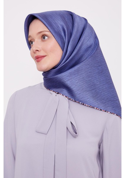 Indigo Çizgili Twill Ipek Eşarp fiyatları