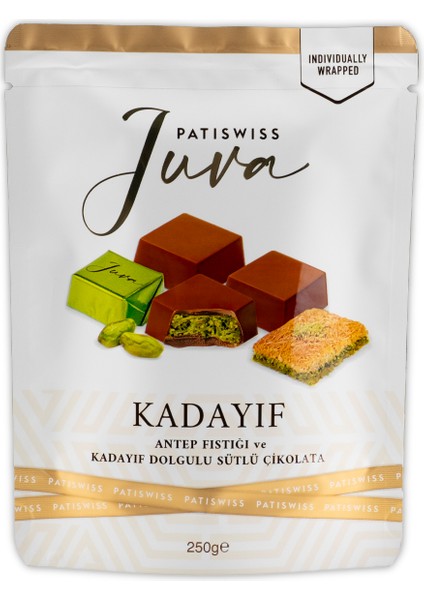 Antep Fıstığı ve Kadayıf Dolgulu Sütlü Çikolata 250g