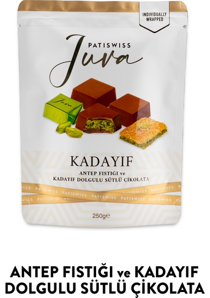 Antep Fıstığı ve Kadayıf Dolgulu Sütlü Çikolata 250g