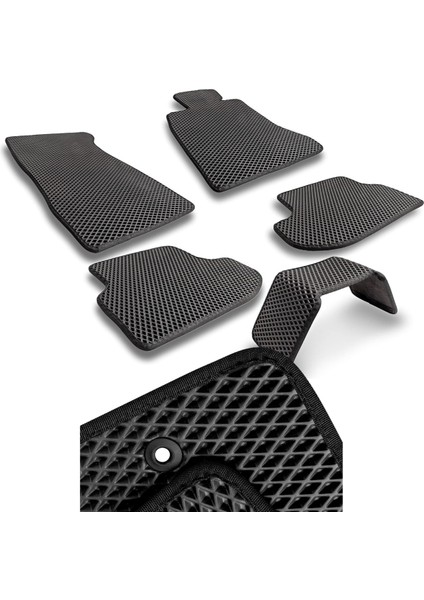 Seat Leon 2006-2012 Uyumlu Araca Özel Akıllı Paspas Eva Paspas Hücreli Paspas Siyah