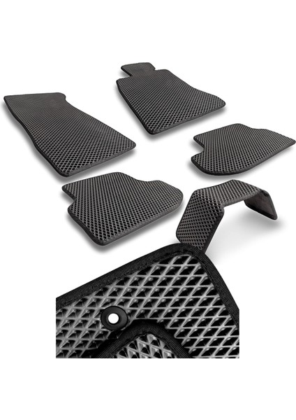 Seat Leon 2006-2012 Uyumlu Araca Özel Akıllı Paspas Eva Paspas Hücreli Paspas Gri