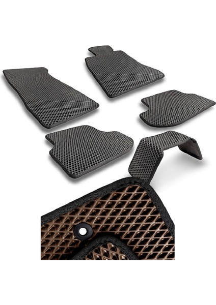 Volvo V50 Uyumlu Araca Özel Akıllı Paspas Eva Paspas Hücreli Paspas Kahverengi