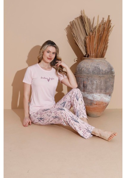 Kadın 20252 Kısa Kol Pijama Takımı Pembe modelleri