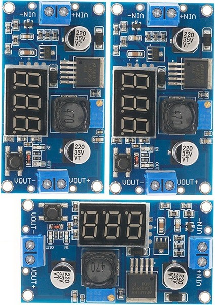 3 Adet LM2596 Dc-Dc Gerilim Ayarlanabilir Düşürücü Dönüştürücü Voltaj Regülatörü LED Ekran Voltmetre 4.0-40V 1.25-37V (Yurt Dışından)