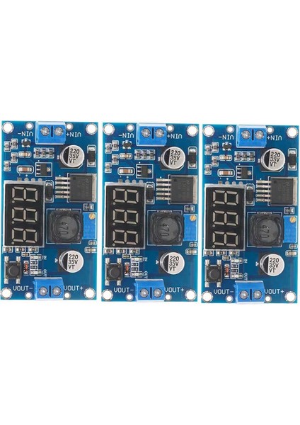3 Adet LM2596 Dc-Dc Gerilim Ayarlanabilir Düşürücü Dönüştürücü Voltaj Regülatörü LED Ekran Voltmetre 4.0-40V 1.25-37V (Yurt Dışından)
