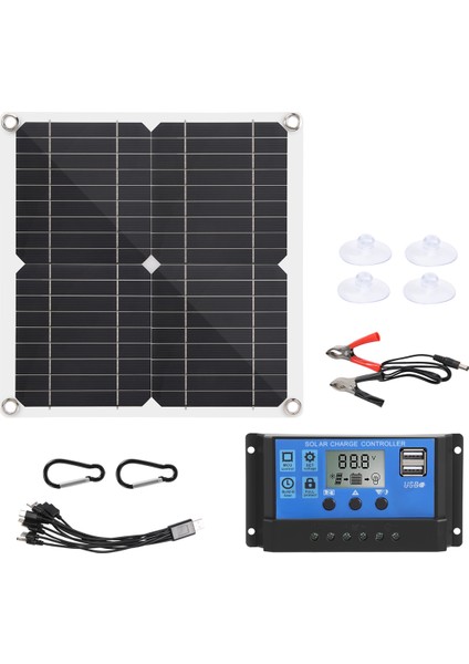 50W Güneş Panelı 18V Güneş Pilleri Bankası Konektörü Kapağı ile 100A Güneş Şarj Kontrol Cihazı IP65 Telefon Araba Rv Tekne Şarj Cihazı (Yurt Dışından) modelleri