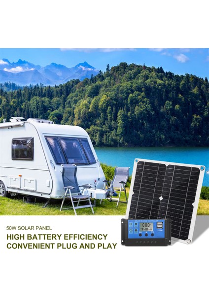 50W Güneş Panelı 18V Güneş Pilleri Bankası Konektörü Kapağı ile 100A Güneş Şarj Kontrol Cihazı IP65 Telefon Araba Rv Tekne Şarj Cihazı (Yurt Dışından) indirimleri