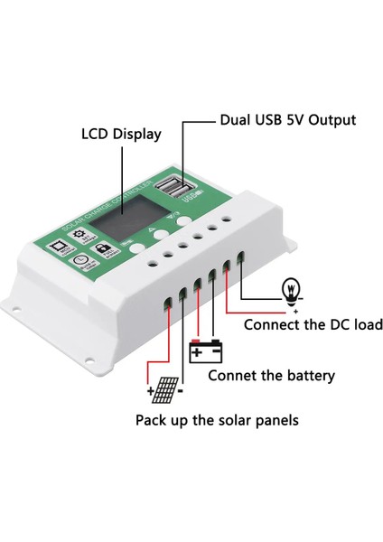 10A 12V/24V Güneş Şarj Kontrol Cihazı Pwm Akü Şarj Cihazı Kurşun Asit Akü Li-Ion Lityum Aküler Için Pv Regülatörü (Yurt Dışından)