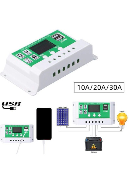 10A 12V/24V Güneş Şarj Kontrol Cihazı Pwm Akü Şarj Cihazı Kurşun Asit Akü Li-Ion Lityum Aküler Için Pv Regülatörü (Yurt Dışından)