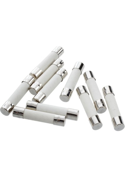 10 Adet Ac 250 V 15 A 6 x 30 Mm, Yüksek Hızlı Silindirik Sigorta Tüpü Seramik · Beyaz + Gümüş (Yurt Dışından)
