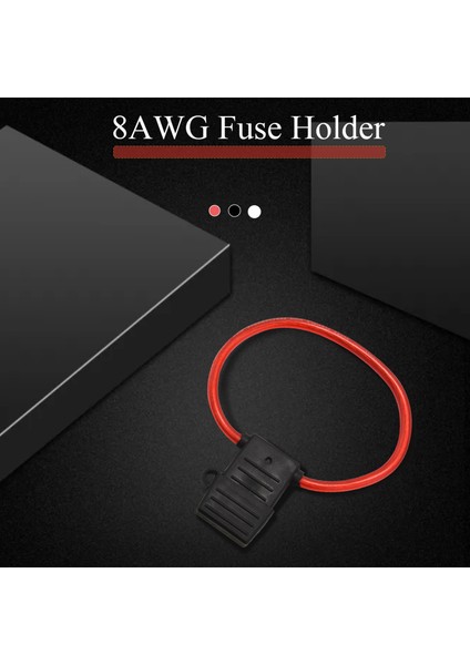 8 Awg Ölçer Maxı Blade Sigorta Tutucu Hat Içi Tel 12-24V Volt Su Geçirmez + 40A Sigorta (Yurt Dışından)
