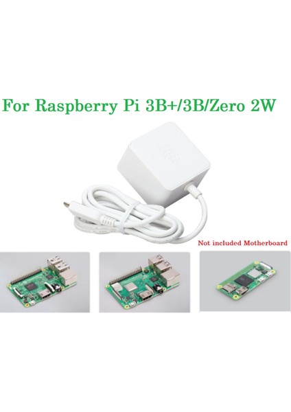 5.1V 2.5A Mikro-Usb Güç Kaynağı Adaptörü Raspberry Pi 3b+/3b/zero 2W Mikro-Usb 12.5W Güç Şarj Cihazı Abd Fişi (Yurt Dışından)