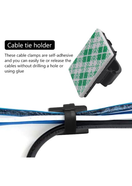 50 Parça. Kendinden Yapışkanlı Kablo Kelepçesi Plastik Dikdörtgen Kablo Klipsi Kablo Bağı Hızlı Bağlama Kablo Tel Yönetim Tutucu Araba Için (Yurt Dışından) modelleri