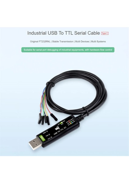 Waveshare Endüstriyel Usb'den Ttl'ye (C) 6pin Seri Modül Kablosu FT232RNL Raspberry Pi 5 Seri Port Hata Ayıklama Modülü (Yurt Dışından)