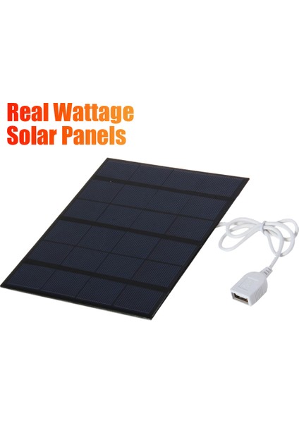 USB Kablosu ile 3.5W 6V Güneş Paneli Dış Mekan Taşınabilir Mini Güneş Paneli Pil Şarj Cihazı (Yurt Dışından)