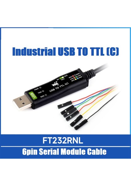 Waveshare Endüstriyel Usb'den Ttl'ye (C) 6pin Seri Modül Kablosu FT232RNL Raspberry Pi 5 Seri Port Hata Ayıklama Modülü (Yurt Dışından)