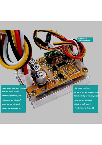 5-35V Bldc Üç Fazlı Dc Fırçasız Motor Kontrol Cihazı 350W Motor Kontrol Sürücü Kartı (Salonsuz) (Yurt Dışından)
