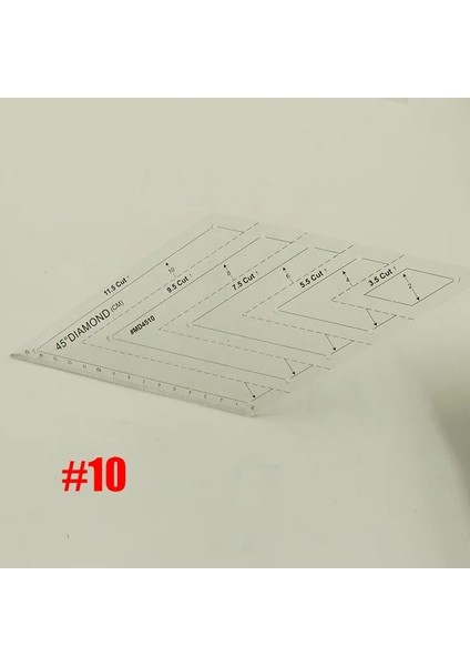 No.10 Stili Lastic Temizle Dikiş Patchwork Cetvel Araçları Kapitone Izgara Cetveller Kesme Desen Terziler Cetvel Dıy Dikiş El Sanatları Ölçekli Cetvel (Yurt Dışından)
