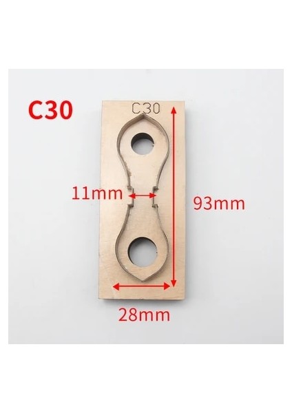 C30 Tarzı Japonya Bıçağı Fermuar Kafa Derisi Deri Bıçak Kalıp Versiyonu No. 5 Fermuar Kafası Dıy Deri Araçlarına Uygulanabilir (Yurt Dışından)