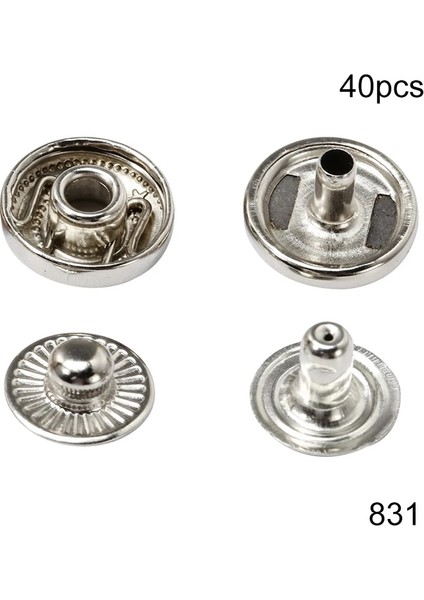NO.831 Stili Deri Çıtçıt Seti 40 Takım Metal Düğme Çıtçıt Basın Çıtçıt ile Dikiş Mat ve Çekiç Giysi, Ceketler Deri Çanta (Yurt Dışından)