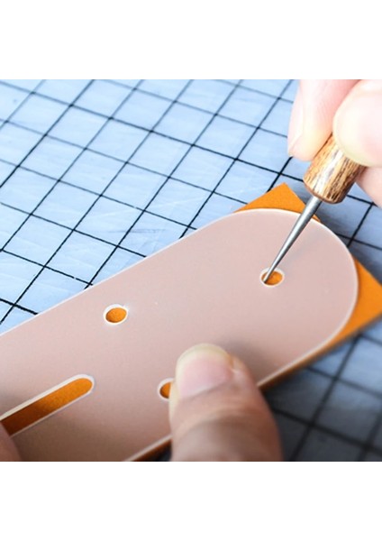 Beyaz Stil Et Dıy Plastik Kemer Tokası Kafa Sonu Yönlü Delme Şablonu Deri El Sanatları Şablon Kemer Konumlandırma Delme Aracı (Yurt Dışından) modelleri