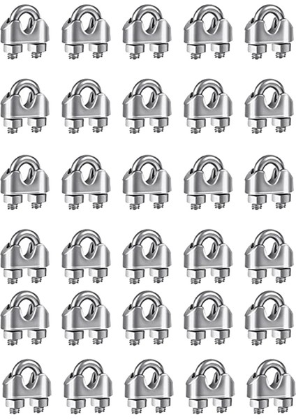 30 Adet 1/8 Inç M3 Paslanmaz Çelik Tel Halat Kablo Klipsi Kelepçesi Tel Halat Arma Çadır Halat Koruma Korkuluk Sistemi (Yurt Dışından)