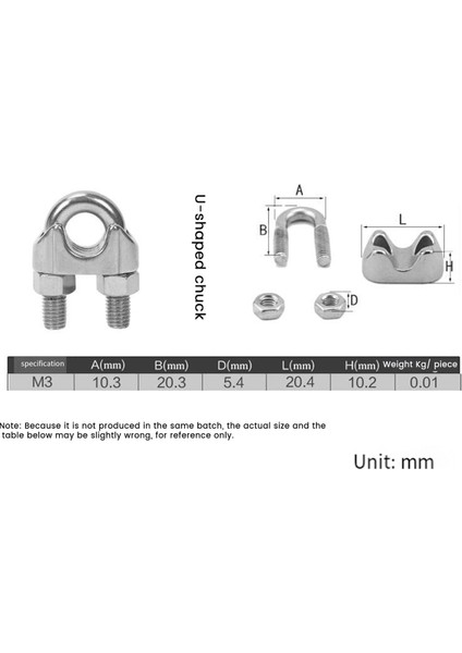30 Adet 1/8 Inç M3 Paslanmaz Çelik Tel Halat Kablo Klipsi Kelepçesi Tel Halat Arma Çadır Halat Koruma Korkuluk Sistemi (Yurt Dışından) fiyatları
