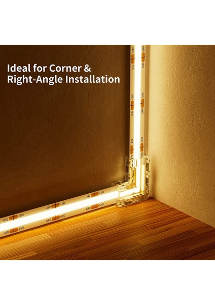 8mm Cob Konektörü 8 Adet L Şekilli/köşe Konektörü, Cob LED Şerit Işıklar Için 2 Adet Boşluksuz Konektörler, 10MM Bant Işıkları Için Değil (Yurt Dışından) fiyatları