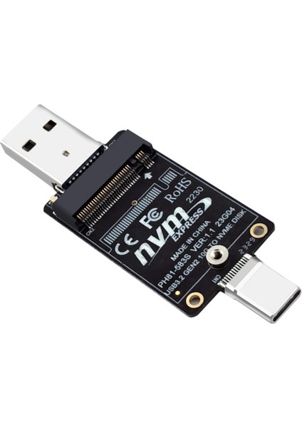 M.2 - Usba Type-C HDD Kasa Adaptör Kartı Nvme HDD Muhafaza Ara Kartı JMS583 10GBPS 2230 Boyut Ssd'yi (Yurt Dışından)