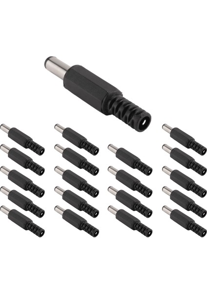 20 Adet Siyah 2.5mm x 5.5mm Dc Güç Erkek Fiş Jak Adaptörü (Yurt Dışından)