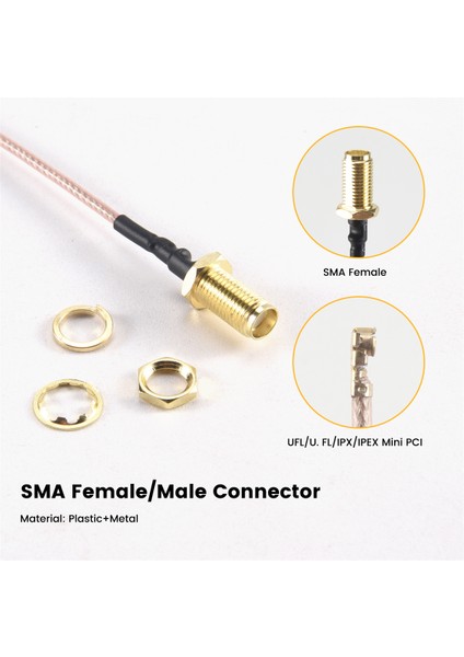 5 Adet Sma Konnektör Kablosu Dişi - Ufl/u.fl/ıpx/ıpex Rf Veya No Konnektör Koaksiyel Adaptör Montajı RG178 Kablo (Yurt Dışından) indirimleri