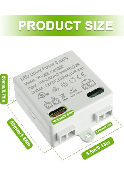 12 V/dc 10W Mini LED Transformatör 12 V LED Işıklar ve Şeritler Için LED Transformatör Mini Minimum Yük Gereksinimi Yok (Yurt Dışından)