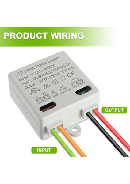 12 V/dc 10W Mini LED Transformatör 12 V LED Işıklar ve Şeritler Için LED Transformatör Mini Minimum Yük Gereksinimi Yok (Yurt Dışından)