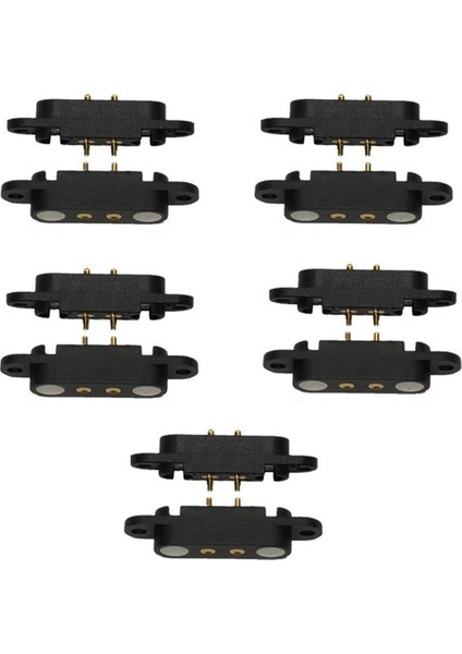 5 Çift 2pin Manyetik Pogo Pinli Konnektör Erkek Dişi Aralığı 2.5mm 1.5A Güç Bankası Için Su Geçirmez Konnektör Araba Şarj (Yurt Dışından)
